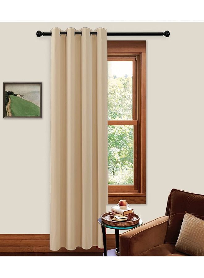 Room Divider Curtain Grommet Thermal Insulated Blackout Curtains for Bedroom Living Room Biscotti Beige 140x243cm