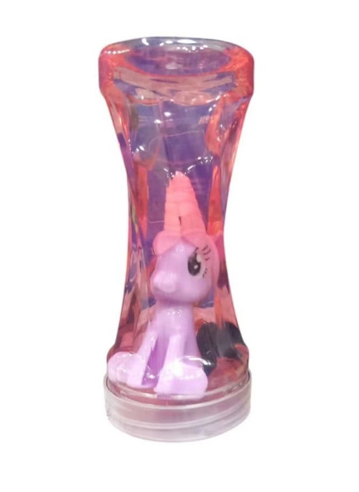 Crystal Slime Bottle with Unicorn Figure (Pink) 