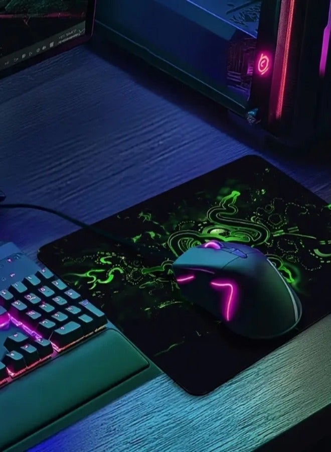 Razor Mouse Pad Gaming -320*240 4MM With Box Non-Slip Rubber Base, Durable Light Friction Surface - Anti-Fraying Stitched Frame - Portable Cloth-Based Design Gaming Mat - Image 3