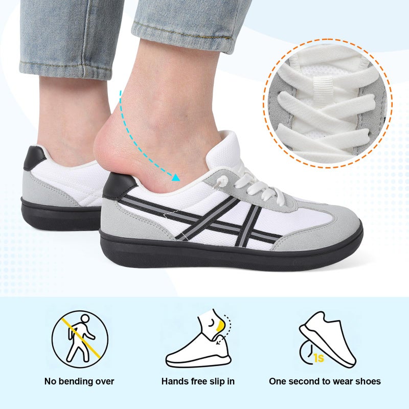 LeIsfIt Women's Barefoot Slip-On Sneakers Wide Toe Box Breathable Comfort Shoes for Tennis Walking & Everyday White Size 9 - Image 4
