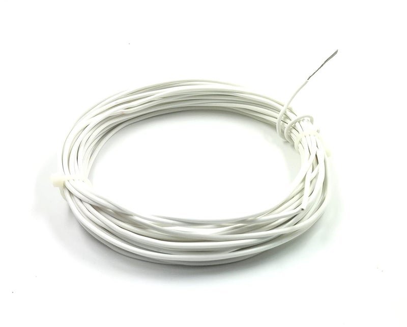 INVENTO 15mtr 20 AWG 05 sqmm 15A Tinned Copper PVC Wire Flexible White Cable 17mm Dia High Temperature for DIY - Image 1
