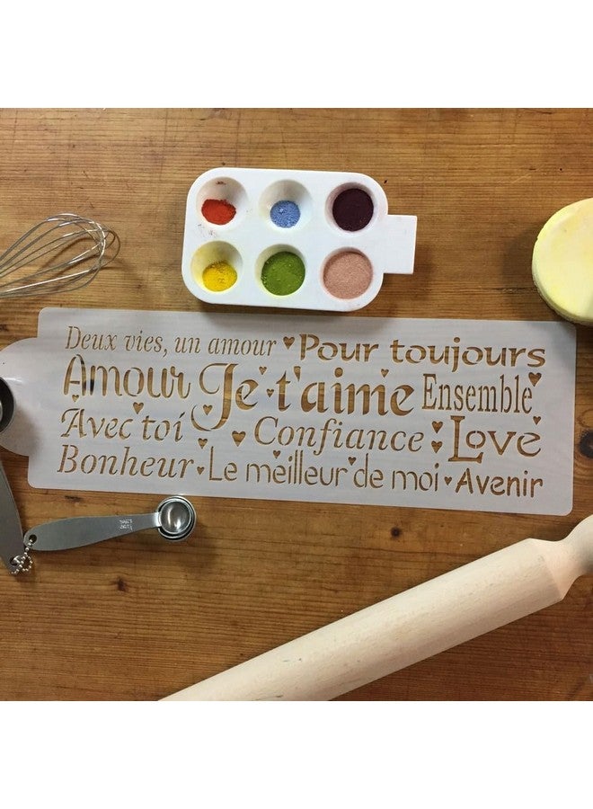 Designer Stencils French Words of Love Cake Stencil Side by Designer Stencils - Image 2