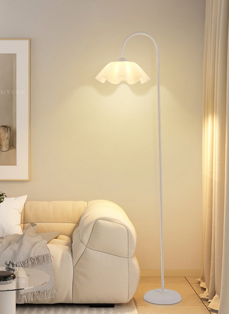 Ins Style 3-Color Flower Lampshade Floor Lamp, Living Room Sofa Bedroom Bedside Lamp Vertical Floor Lamp
