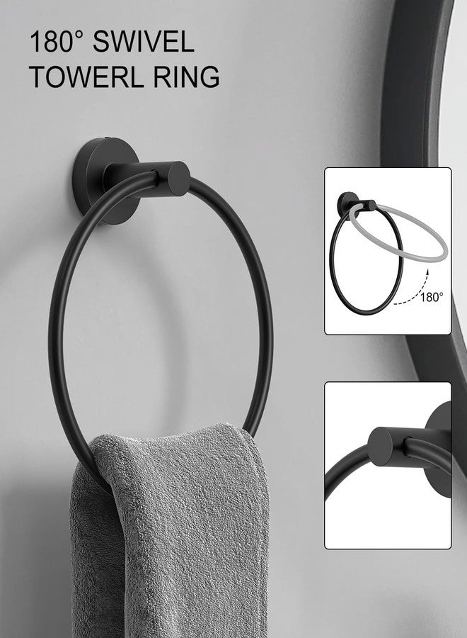 BATHLAVISH Bathroom Hardware Accessories Set 5 Pieces Matte Black 26" SUS 304 Stainless Steel Bath Towel Holder Bar Set Towel Rack Combination Wall Mounted for Kitchen, Laundry, Bedroom - Image 5