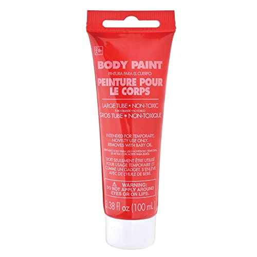 Amscan Red Body Paint for Halloween 34 oz 1 Pc Vibrant EasytoApply Costume Makeup Perfect for Props and Parties - Image 1
