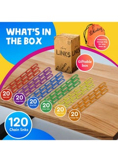 Skoolzy 120 Pcs Plastic Chain Links For Kindergarten, Link And C Clips For Kindergarten Math Games, Classroom Must Haves And Fine Motor Toys, Links For Fine Motor Skills & Kindergarten Manipulatives  - Image 4