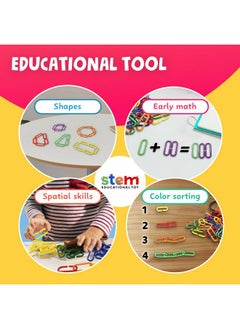 Skoolzy 120 Pcs Plastic Chain Links For Kindergarten, Link And C Clips For Kindergarten Math Games, Classroom Must Haves And Fine Motor Toys, Links For Fine Motor Skills & Kindergarten Manipulatives  - Image 3