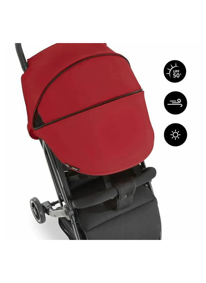 hauck Sun Canopy For Pushchair Swift X, Upf 50 +, 3 Zones With Ventilation Outlets, Individual Summer Look, Easy To Install, Red