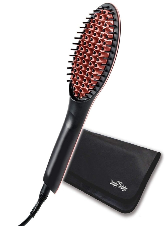 Ontel Simply Straight - Ceramic Straightening Brush | Ultra Fast Heat Up, Compact, Portable, Argan Oil Infused 3D Ceramic Bristles - Image 1