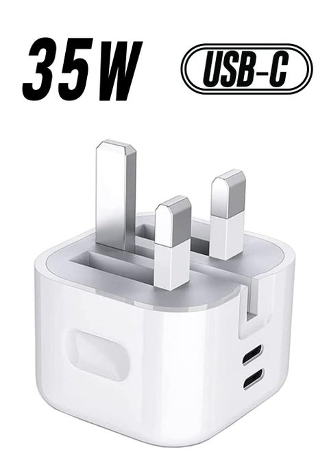 For Nothing Phone 2 / Nothing Phone 1 Charger, 35W Dual Port USB C + USB C Charger Plug, Type C PD Adapter Travel GaN Fast Charger Power Adapter Foldable Phone Charger Plug