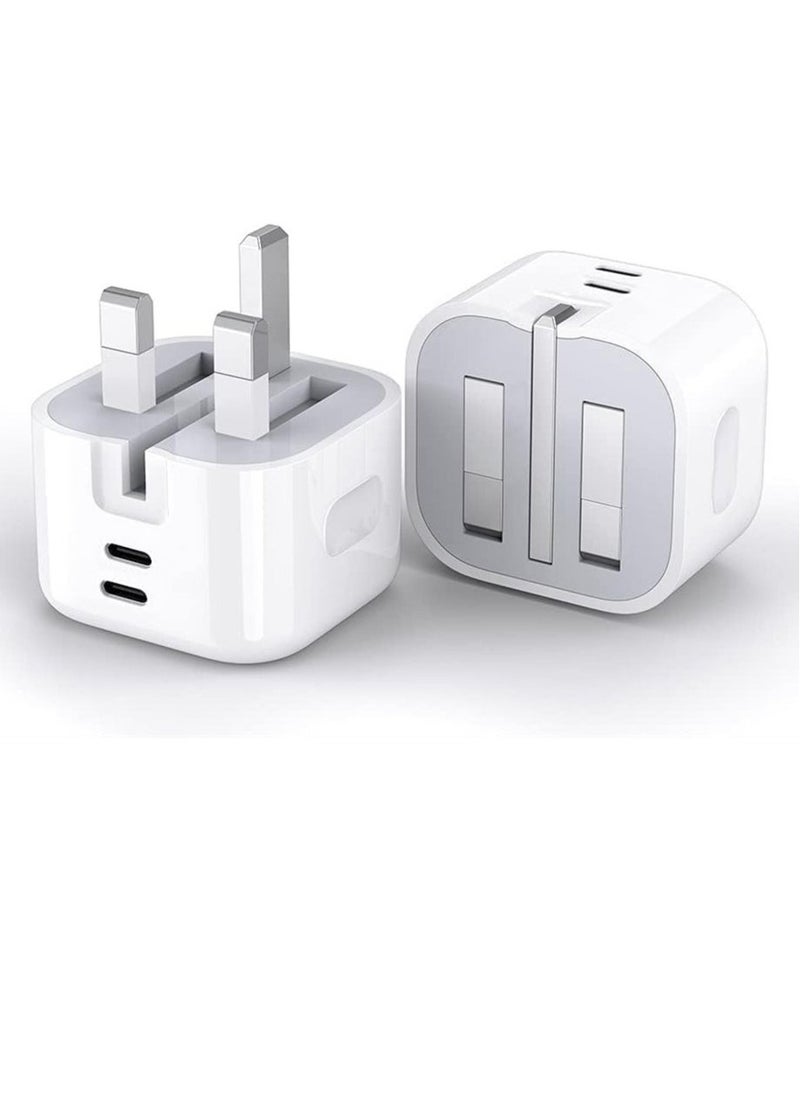 For Nothing Phone 2 / Nothing Phone 1 Charger, 35W Dual Port USB C + USB C Charger Plug, Type C PD Adapter Travel GaN Fast Charger Power Adapter Foldable Phone Charger Plug
