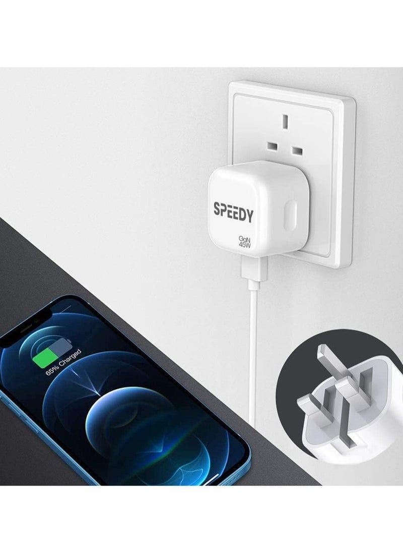 For Nothing Phone 2 / Nothing Phone 1 Charger, 35W Dual Port USB C + USB C Charger Plug, Type C PD Adapter Travel GaN Fast Charger Power Adapter Foldable Phone Charger Plug