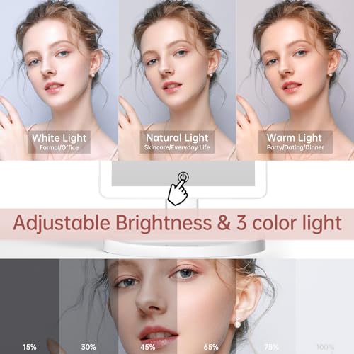 Funtouch Large Lighted Vanity Makeup Mirror with 88 LED, 360 Rotation Touch Screen, 10X Magnification Portable Tabletop Cosmetic Make Up Mirror - Image 3