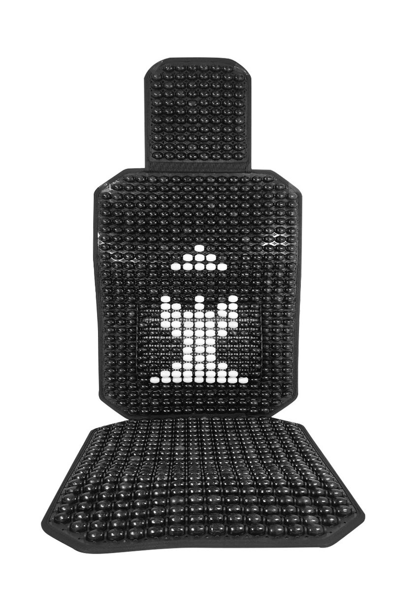 Wooden Beaded Car Seat Cushion Universal Fit for All Vehicles with Back Support Headrest Cover Easy Installation Durable String Design Ventilated Cooling Massage Comfort for Long Drives Trucks Vans Sedans SUVs - Image 2
