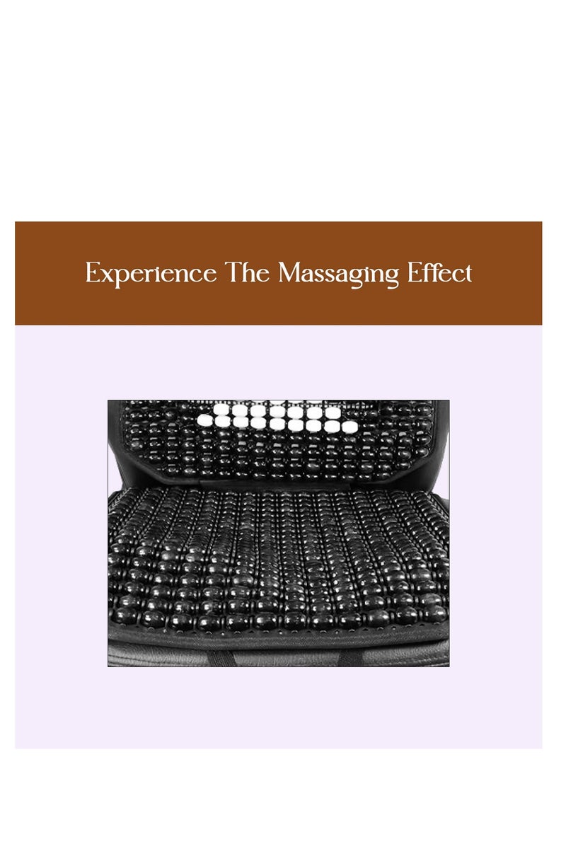 Wooden Beaded Car Seat Cushion Universal Fit for All Vehicles with Back Support Headrest Cover Easy Installation Durable String Design Ventilated Cooling Massage Comfort for Long Drives Trucks Vans Sedans SUVs - Image 3