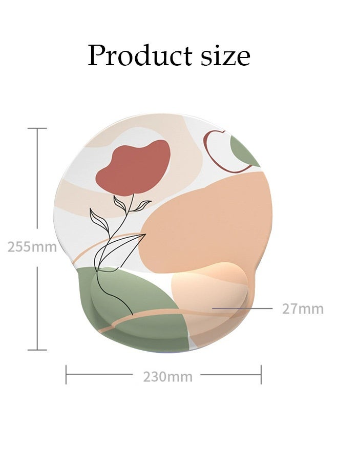 Mouse Pad with Wrist Rest, Comfortable Computer Mousepad with Gel Wrist Support Smooth Surface and Non-Slip PU Base for Pain Relief, Laptop, Office & Home (Flower) - Image 5