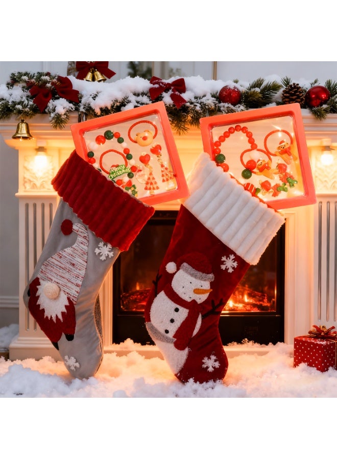 TAPIT Children Christmas Hair Accessory and Bracelet Set, Holiday Headband, Earrings, Beaded Bracelet Gift, Children's Christmas Gift - Image 5