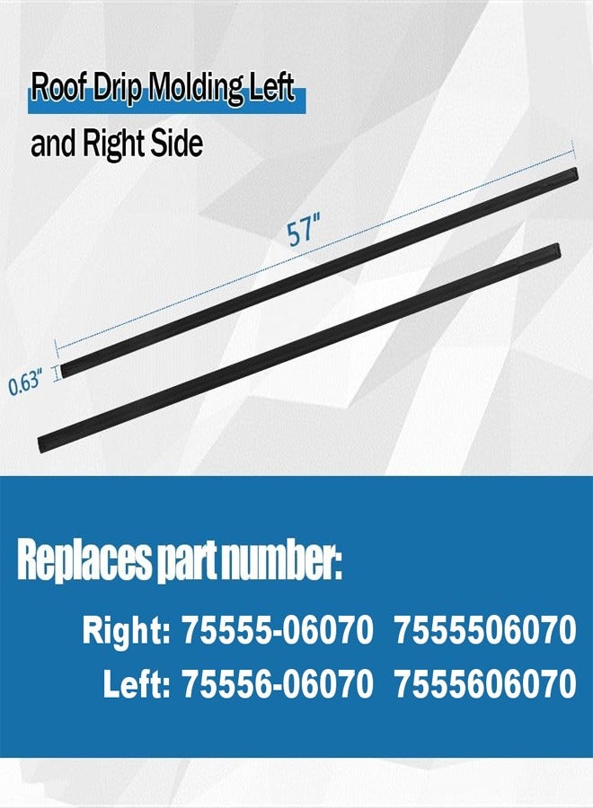 RATSAW Automkt Roof Drip Molding Left and Right Side Fits for 2006-2011 Toyota Camry Replaces 75556-06070 75555-06070 - Image 3