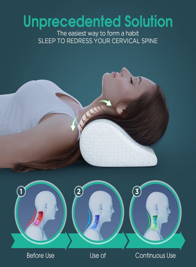 Demelon Cervical Neck Pillows for Pain Relief Sleeping, High-Density Memory Foam Pillow Neck for Bolster Support and Shoulder Relaxer, Decompression Devices Orthopedic Roll Pillow for Bed Office - Image 2