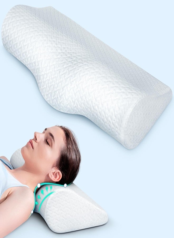 Demelon Cervical Neck Pillows for Pain Relief Sleeping, High-Density Memory Foam Pillow Neck for Bolster Support and Shoulder Relaxer, Decompression Devices Orthopedic Roll Pillow for Bed Office - Image 1