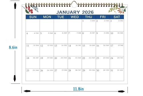 lucilynx Calendar 2026, 12 Months Wall Calendar from January to December 2026,12" x 8.5",Spiral Binding Hanging Wall Calendar, Perfect for Home or Office,Blue - Image 3