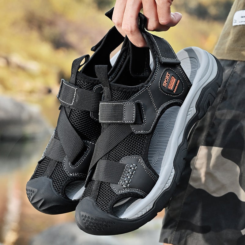 Large Size Sandals New Summer Outer Wear Baotou Beach Shoes Non-Slip Wear-Resistant Casual Sports Driving Sandals And Slippers - Image 3