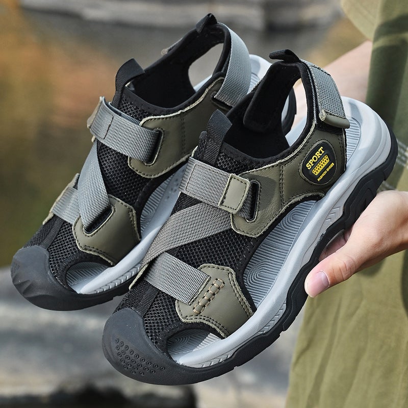 Large Size Sandals New Summer Outer Wear Baotou Beach Shoes Non-Slip Wear-Resistant Casual Sports Driving Sandals And Slippers - Image 2