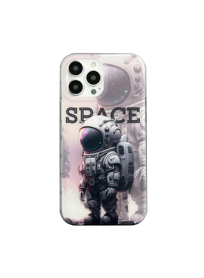 اس-توب جراب لهاتف iPhone 12 Pro Max، جراب هاتف IMD مزدوج الجوانب بتصميم رائد فضاء غير لامع - Image 1