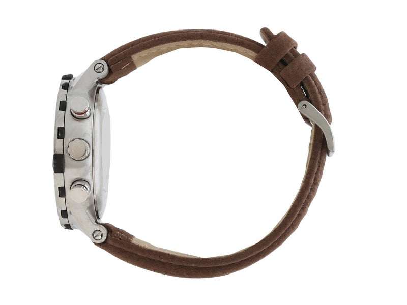 Timex Men's T2N721 Intelligent Quartz Compass Tide Temperature Silver Case Brown Strap Watch - Image 2