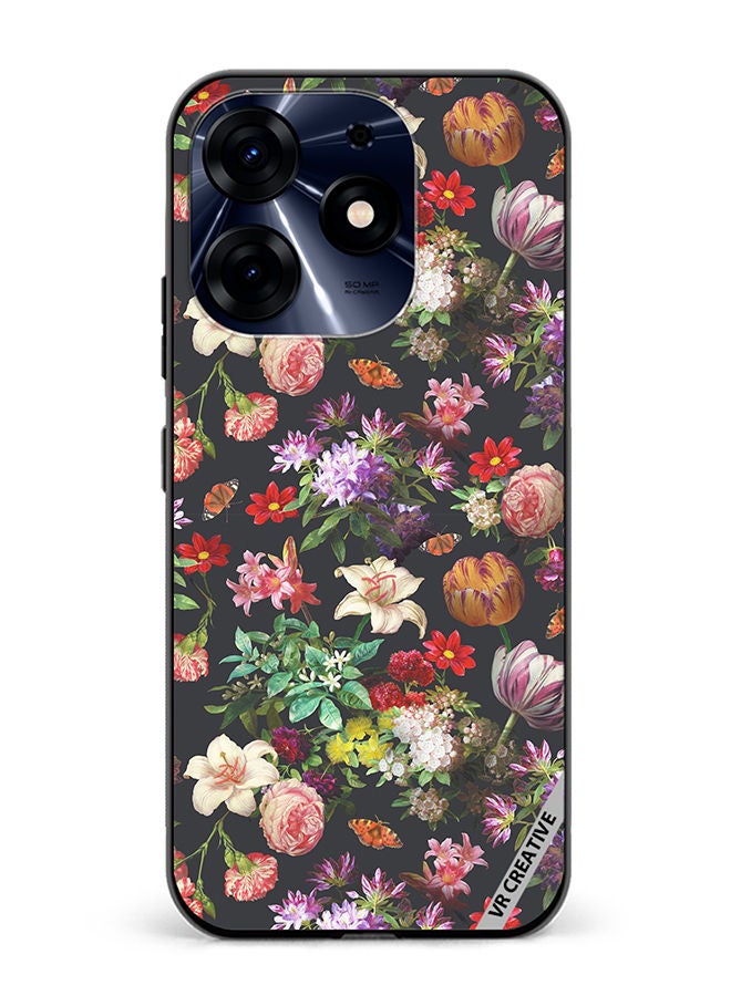 VR CREATIVE Protective Case Cover For Tecno Spark 10 Pro Vintage Flower Design Multicolour - Image 1