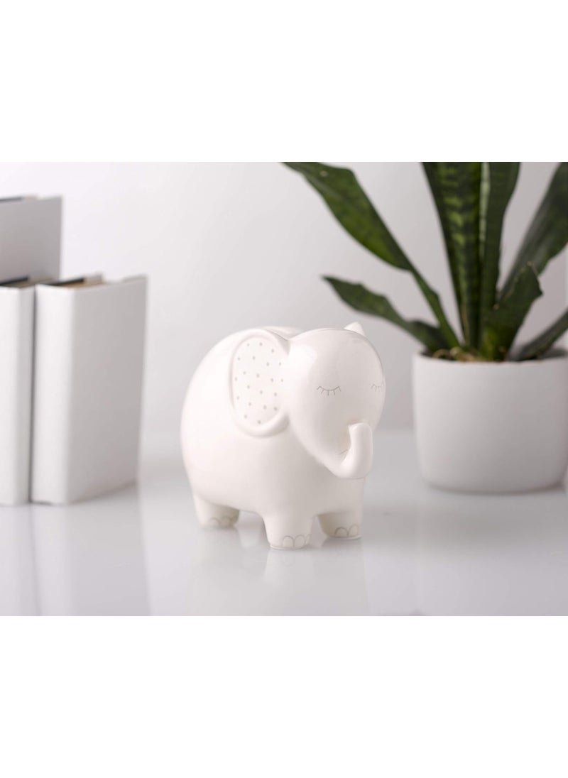 pearhead Pearhead Ceramic Elephant Bank GenderNeutral Baby Boy or Baby Girl Nursery Dcor Money Bank Baby Keepsake White  - Image 2