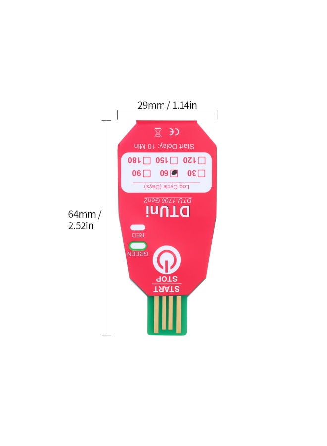 NIBEMINENT Waterproof PDF Disposable Temperature Data Logger Cold Chain Thermometer Recorder For Biological/Medicine Chemical Industry Rose Red - Image 4