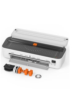 Laminator Machine, Laminator Machine with Laminating Sheets, Desktop Thermal Laminator with 2 Temperature Modes, Cutters, Built-in Paper Trimmer for Office, School, Home