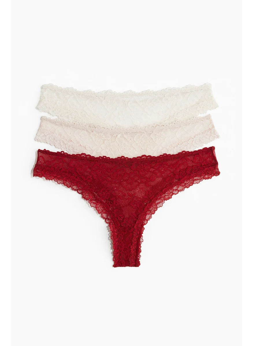 H&M 3-Pack Lace Brazilian Briefs