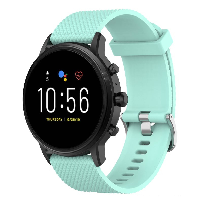 إيروريكس سوار معصم من السيليكون الملمس مقاس 22 مم لساعات Fossil Gen 5 Carlyle وGen 5 Julianna وGen 5 Garrett وGen 5 Carlyle Hr (أخضر) - Image 1