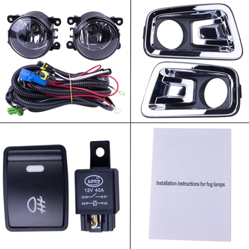 Prefer Warehouse One Set Fog Light Lamps + Covers + Switch + Wiring Compatible With Nissan Titan 2017-2019 & Titan XD 2016-2019 Replaces 62257EZ02B NI1038152 NI1039152 261509B90E NI2592137C - Image 2