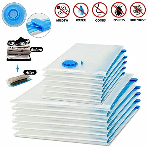 JEMICA Vacuum Storage Sealer Bags 6 Pcs 3 x Medium 3 x Small for Clothes Dress Winter Coats Blankets Pillows Comforters for Travel Space Saver Seal Compression Bags without Pump - Image 2