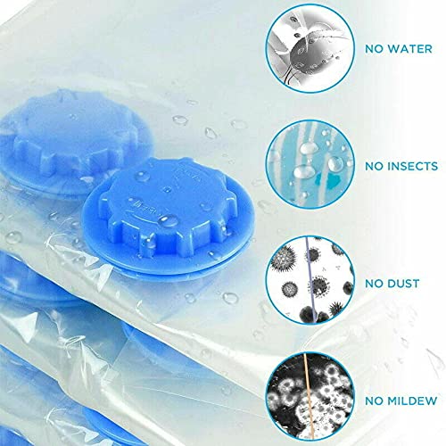 JEMICA Vacuum Storage Sealer Bags 6 Pcs 3 x Medium 3 x Small for Clothes Dress Winter Coats Blankets Pillows Comforters for Travel Space Saver Seal Compression Bags without Pump - Image 4