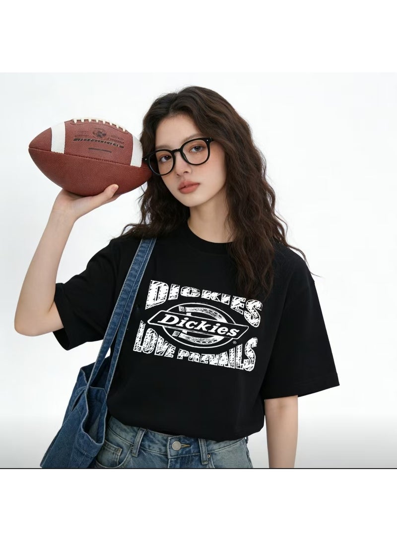 Dickies Vintage Distressed Logo Black Short Sleeve T-Shirt Size XL - Image 2