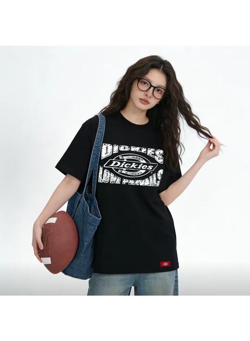 Dickies Vintage Distressed Logo Black Short Sleeve T-Shirt Size XL - Image 1