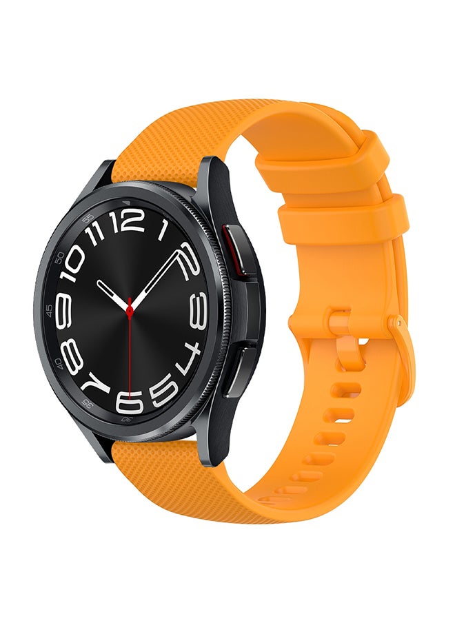O Ozone 20mm Silicone Bands For Samsung Galaxy Watch 7 6 5 4 FE 40mm 44mm 45mm/Galaxy Watch 6 4 Classic 43mm 47mm 42mm 46mm  Strap with Metal Buckle - Yellow  - Image 1