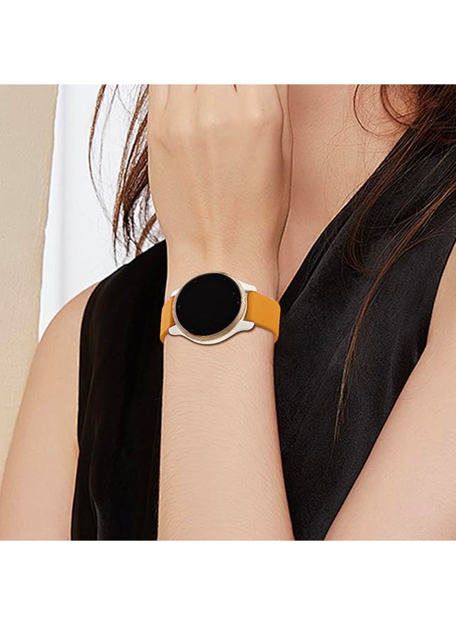 O Ozone 20mm Silicone Bands For Samsung Galaxy Watch 7 6 5 4 FE 40mm 44mm 45mm/Galaxy Watch 6 4 Classic 43mm 47mm 42mm 46mm  Strap with Metal Buckle - Yellow  - Image 5