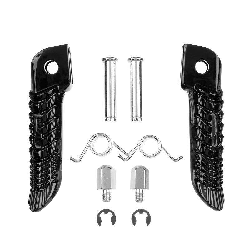 Generic TCMI HDMT Motorcycle Black Front Foot pegs Footrests Bracket Set For Suzuki GSXR600 GSXR 750 2001-2018 and Suzuki GSXR1000 2001-2017  - Image 2