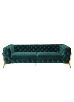 Maharat Al Bahar Mab Three Seater Sofa Green/Gold Leg 220x80x90  - Image 1