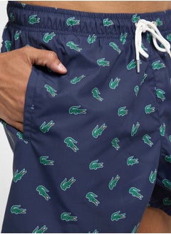 LACOSTE Crocodile Print Swim Trunks  - Image 4