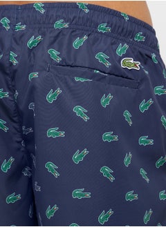 LACOSTE Crocodile Print Swim Trunks  - Image 5