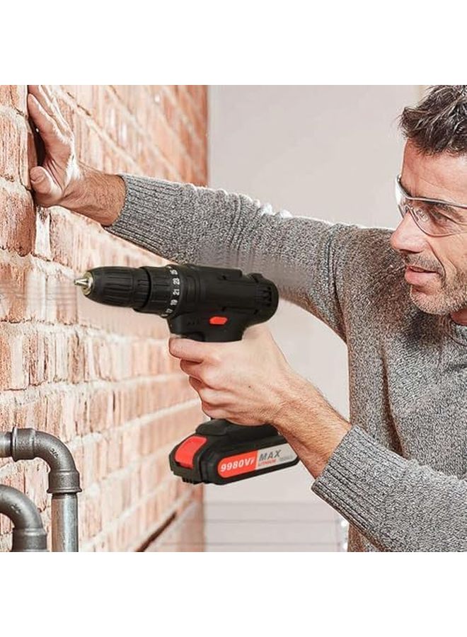 مجموعة مثقاب لاسلكي 12 فولت مع بطارية وسرعة قابلة للتعديل لإصلاح المنزل وحفر الجدران وأعمال DIY - Image 4