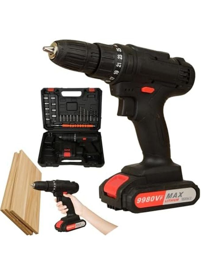 مجموعة مثقاب لاسلكي 12 فولت مع بطارية وسرعة قابلة للتعديل لإصلاح المنزل وحفر الجدران وأعمال DIY - Image 2