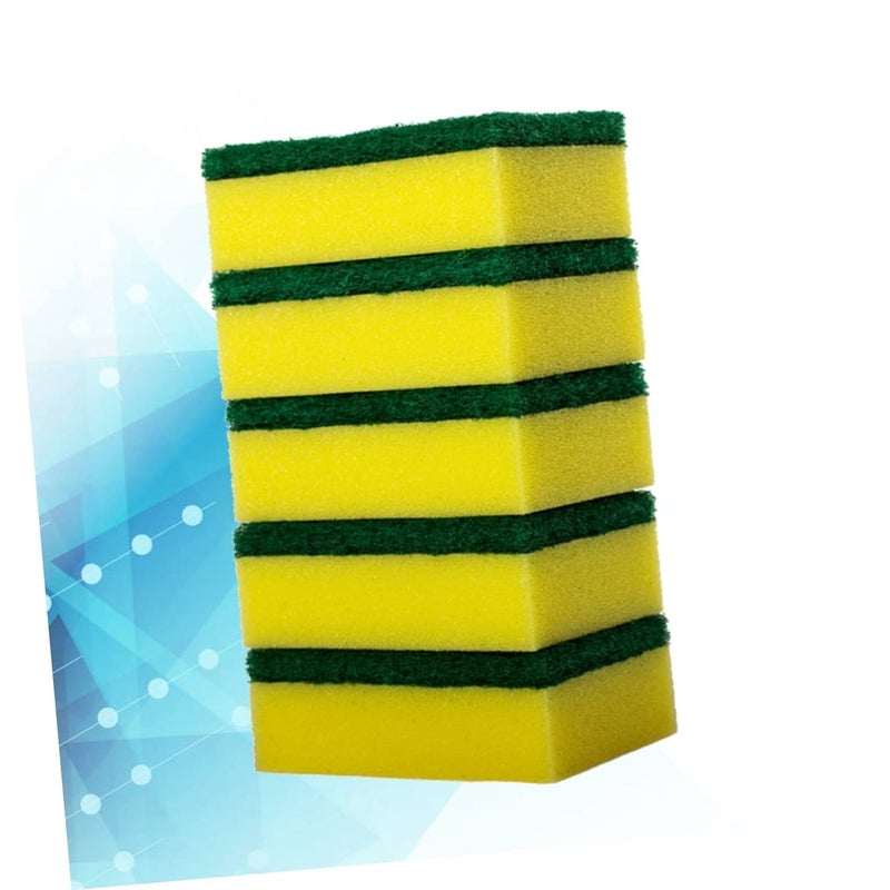 Non Scratch Kitchen Scouring Sponges 56 Pack Yellow Green Odor Resistant Dishwashing Cleaning Pads - Image 5