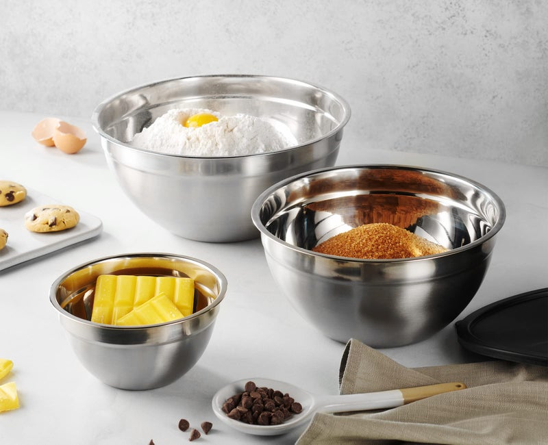 Table Concept Mixing Bowls with Airtight Lids, Stainless Steel Nesting Bowl Set for Space Saving Storage, Ideal for Cooking, Baking, Prepping & Food Storage - Image 5